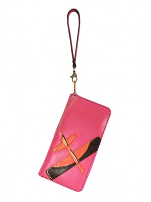 FS063*FOSSIL AIRPLANE ZIP CLUTCH (PINK)